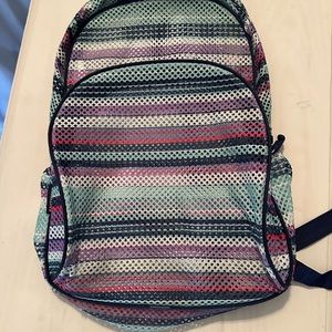 Eastport striped mesh backpack